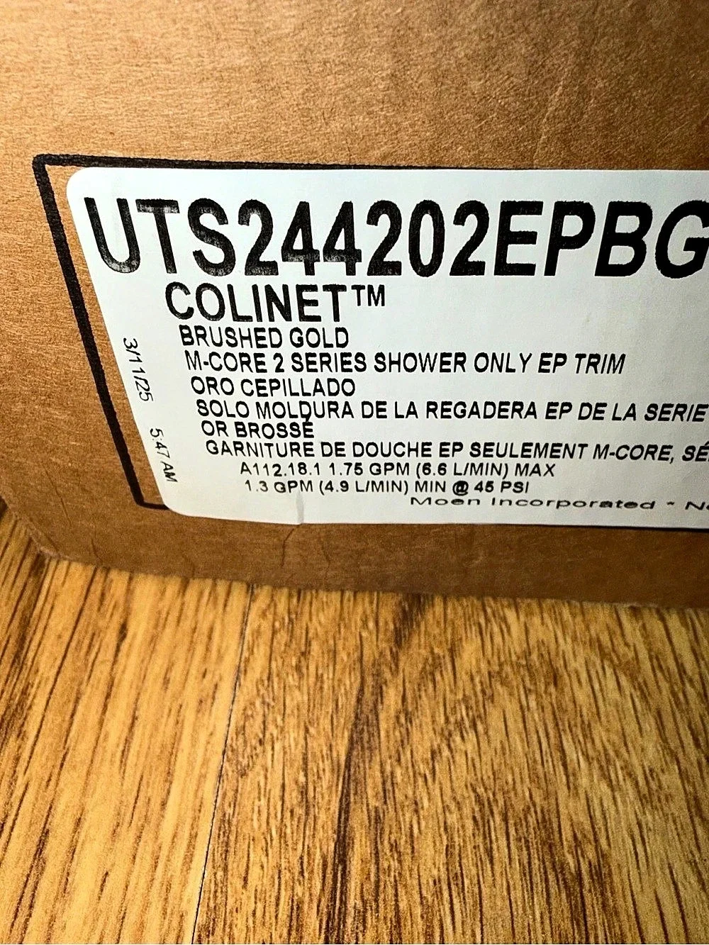 New Moen Colinet Brushed Gold Shower only trim